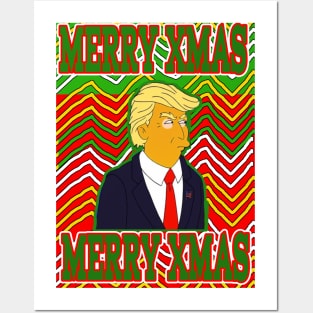 Merry Xmas Donald Trump Christmas Sweater in Bad Taste Posters and Art